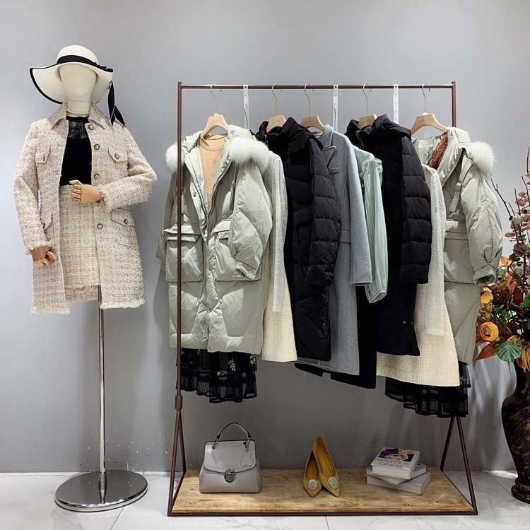 cut label autumn and winter used down jacket second-hand discount women's clothing stock bulk sale