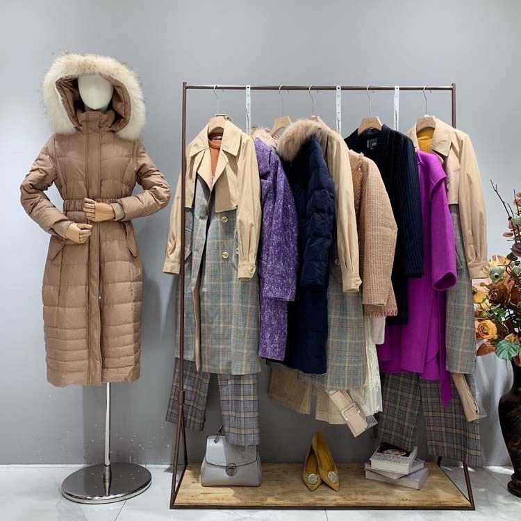 cut label autumn and winter used down jacket second-hand discount women's clothing stock bulk sale