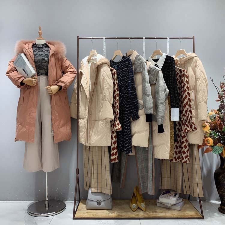 cut label autumn and winter used down jacket second-hand discount women's clothing stock bulk sale