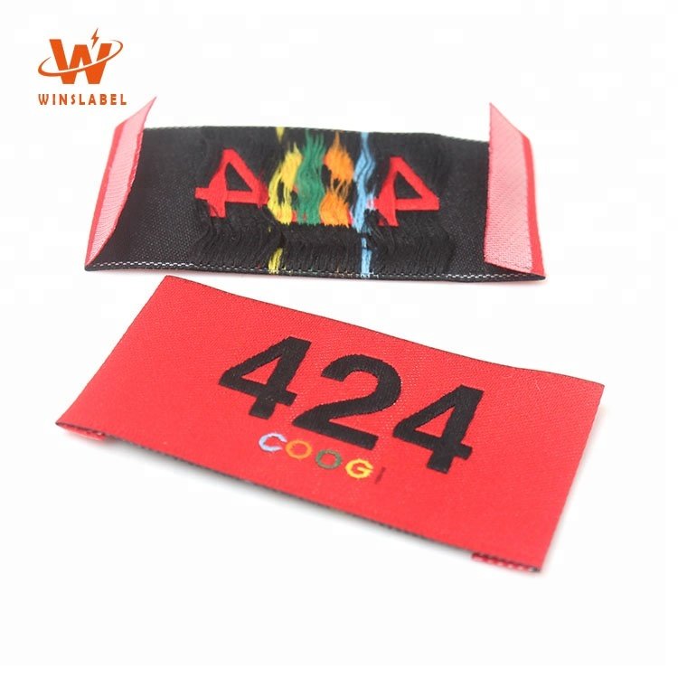 Sew on Wholesale Private Brand Name Logo Clothes Labels Custom Logo Woven Cotton Tags