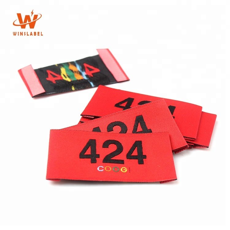 Sew on Wholesale Private Brand Name Logo Clothes Labels Custom Logo Woven Cotton Tags