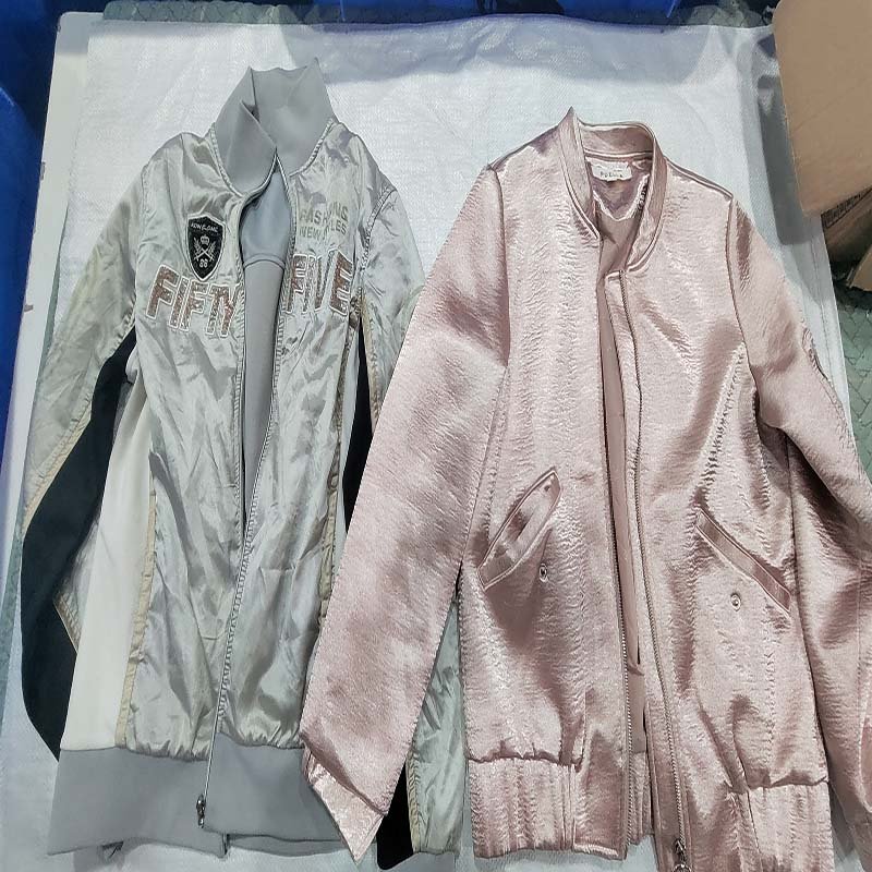 used clothes bales women's zipper jacket Women's stand-up collar zipper jacket with a fitted jacket coat