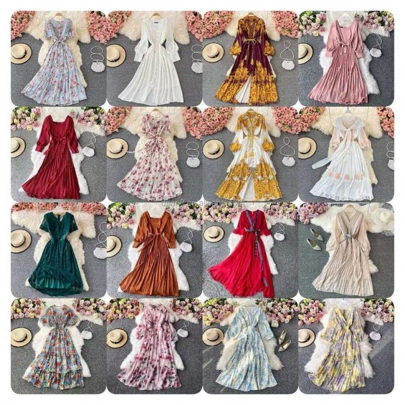 Factory Clearance Wholesale Discount Sale Big Bulks Cheap Casual Dresses Free Sample Mix Brand Clothes Bales Women Dress
