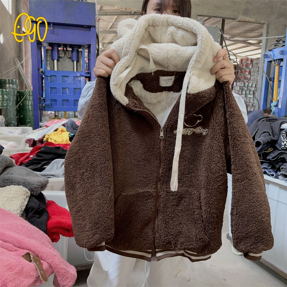 Factory Wholesale Used Warm Velvet Jacket Second Plush Cotton Fashions Jacket In Bales Used Winter Clothes