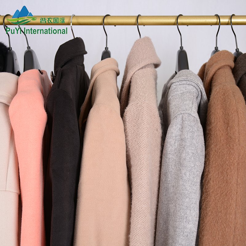 PUYI branded used COAT premium clothes Long Sleeve Women Luxury Coats king bale ropa usada used clothes 45kg