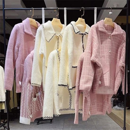 2022 autumn and winter clothes cardigan small fragrance coat sweater women second-hand women's clothing wholesale stock clothes