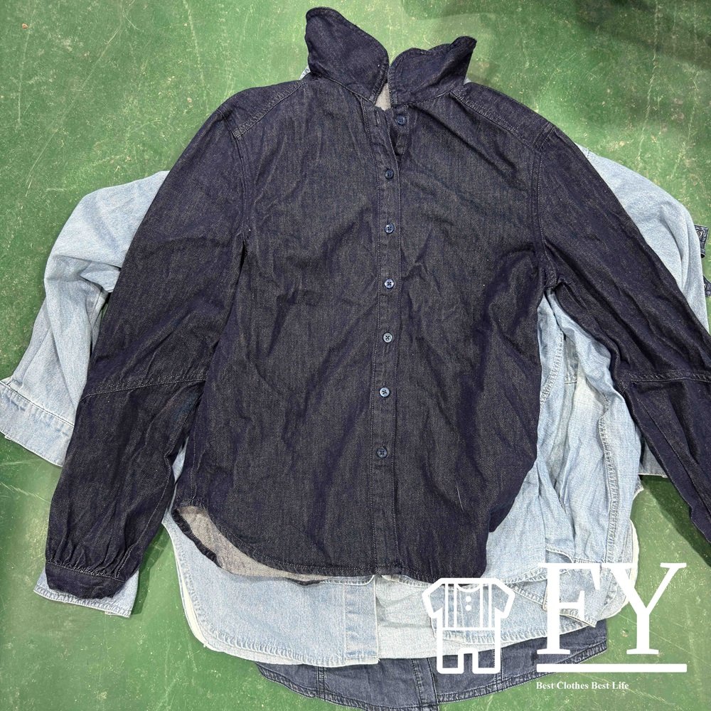 FengYang Ukay Used Denim Shirt Used Clothes Bales for Men Women Used for Adult Grade A/B Clothes