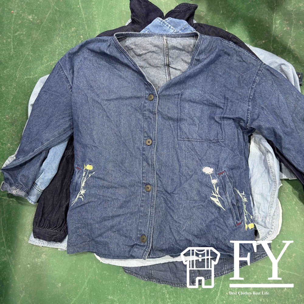 FengYang Ukay Used Denim Shirt Used Clothes Bales for Men Women Used for Adult Grade A/B Clothes