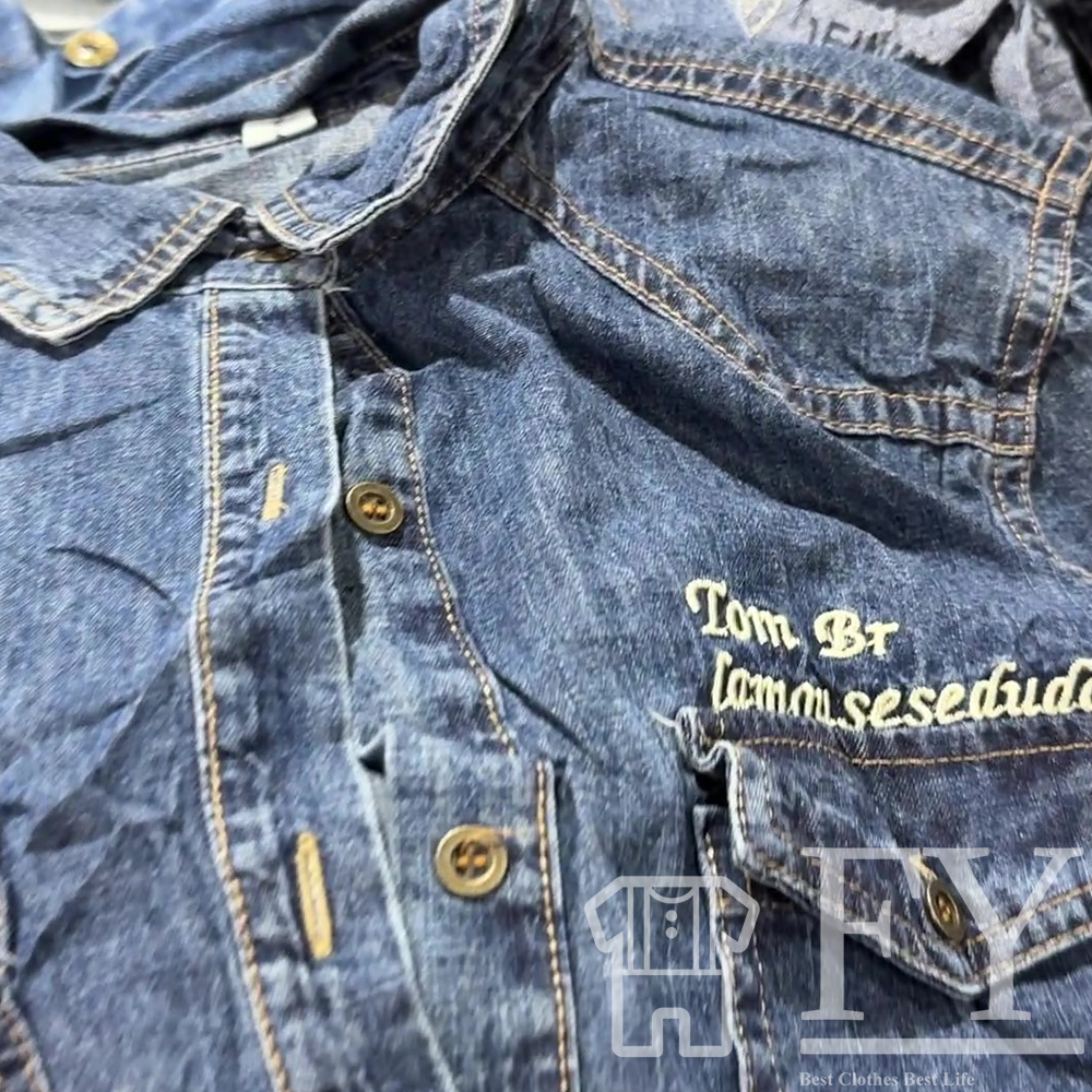 FengYang Ukay Used Denim Shirt Used Clothes Bales for Men Women Used for Adult Grade A/B Clothes