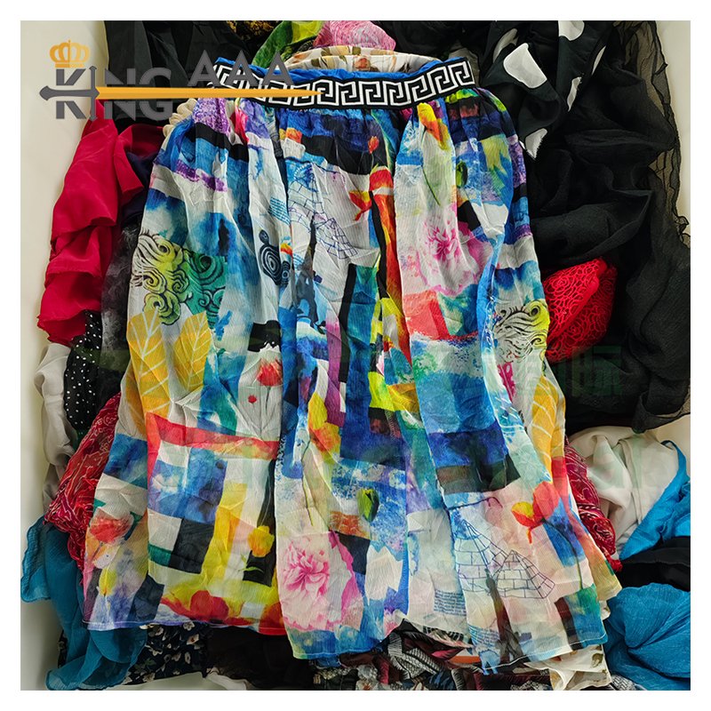 Wholesale Branded Used Skirt Used Clothing Bales Clothes Vintage Style Casual Silk Long Casual Skirts for Women