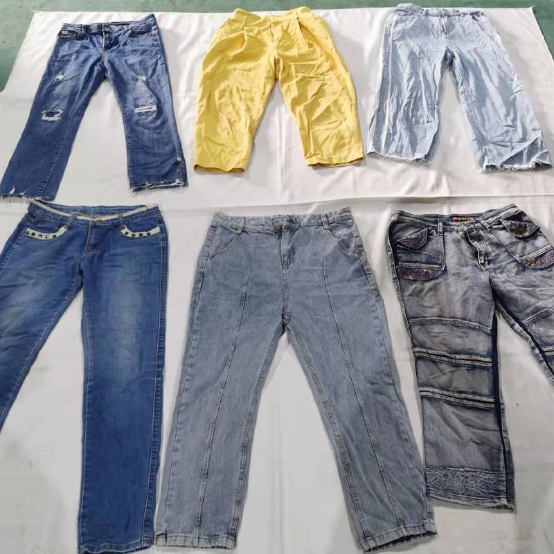 Hot Selling Women Clothes Ladies Jeans Pants Bundle Used Clothes For Sale
