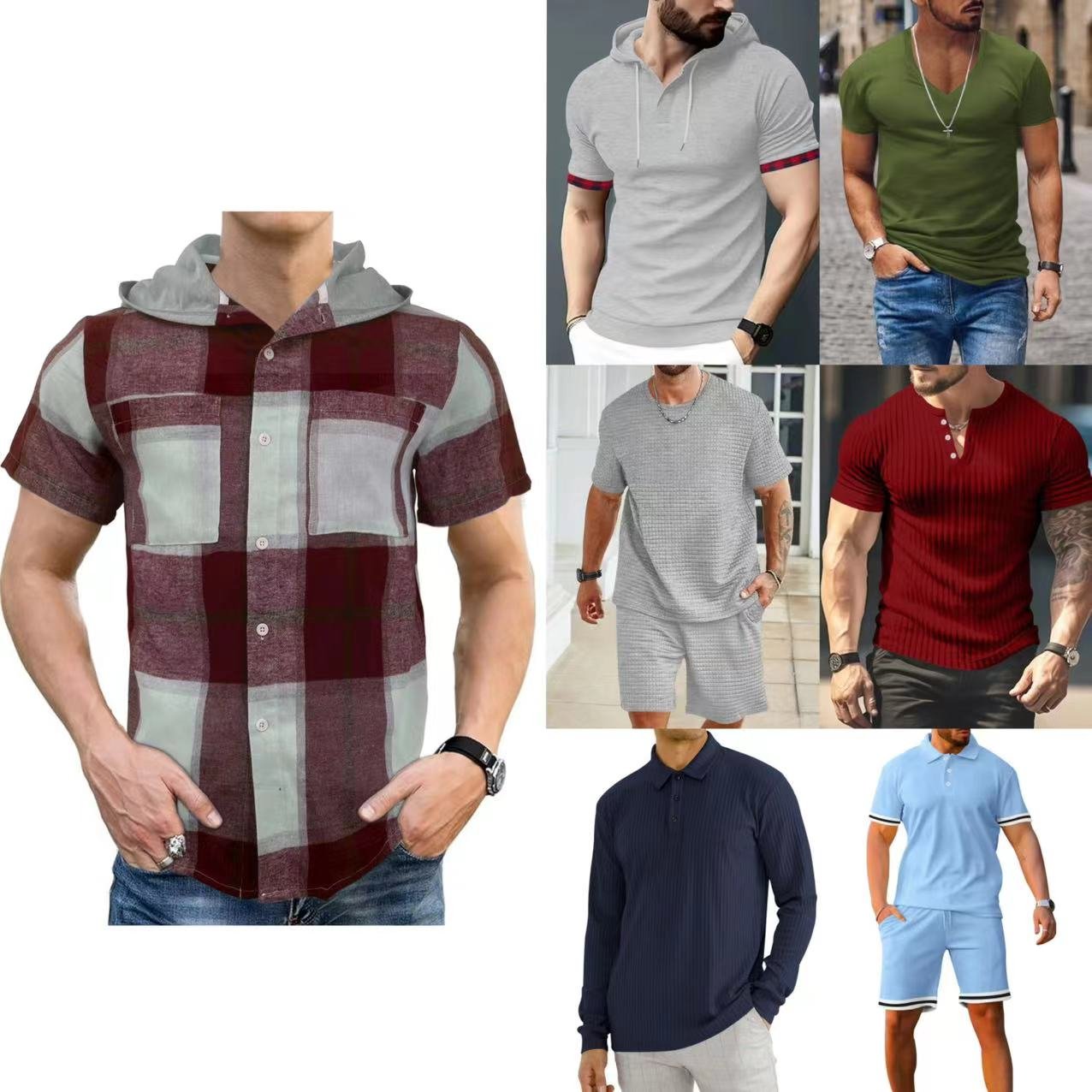 2024Summer Popular Men's T Shirts Breathable Quick Drying Short Sleeves used clothes bales free shipping apparel stock