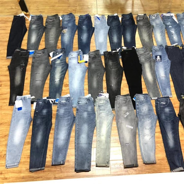 stock cut label newest cheapest good quality mixed denim used men's second-hand Jeans Stock used jeans wholesale