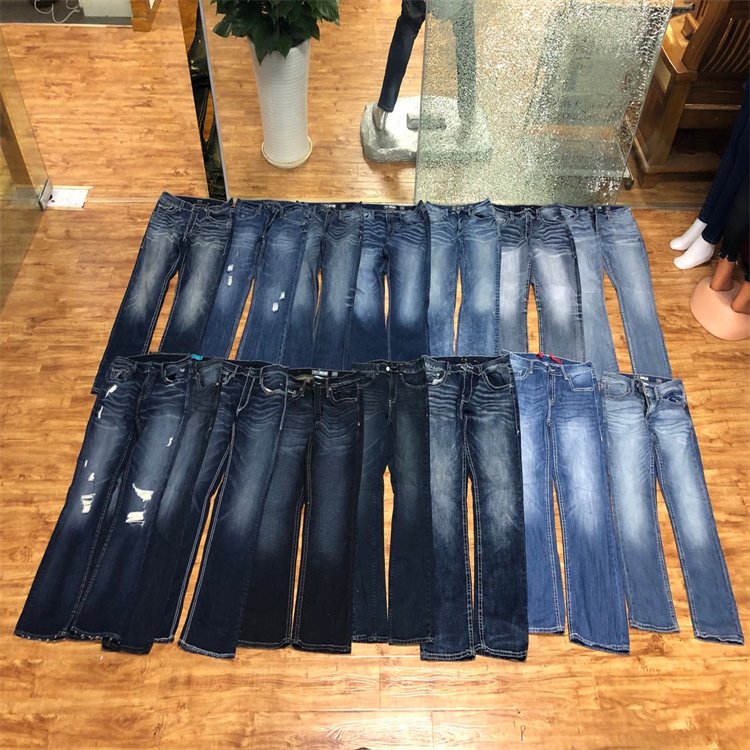 stock cut label newest cheapest good quality mixed denim used men's second-hand Jeans Stock used jeans wholesale