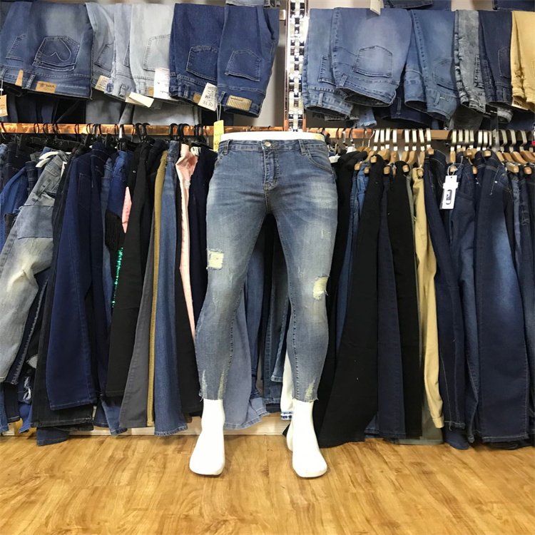 stock cut label newest cheapest good quality mixed denim used men's second-hand Jeans Stock used jeans wholesale