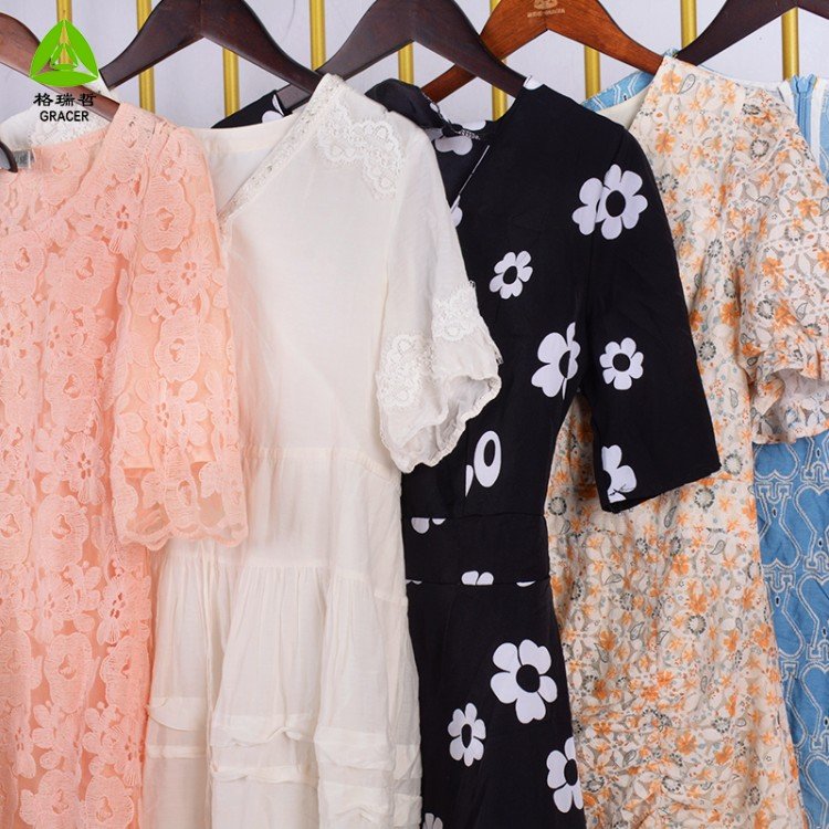 Spring Used Clothes Bulk Second Hand Clothing Ladies Cotton Short Women'S Dress Philippines Ukay Bales Supplier