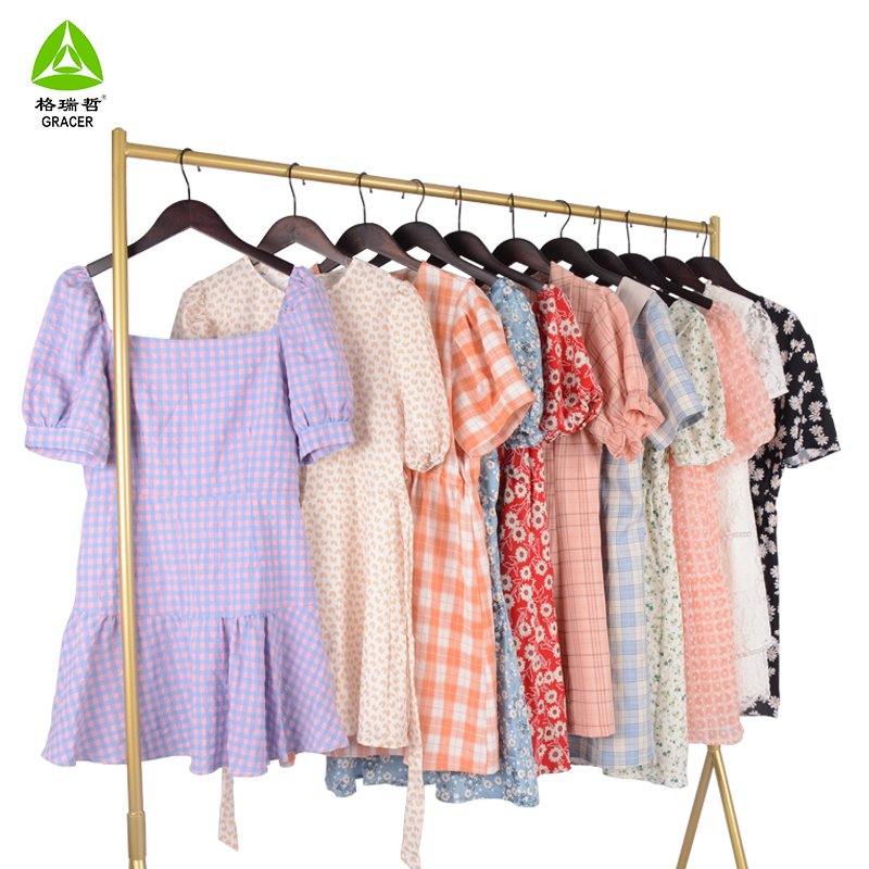 Spring Used Clothes Bulk Second Hand Clothing Ladies Cotton Short Women'S Dress Philippines Ukay Bales Supplier
