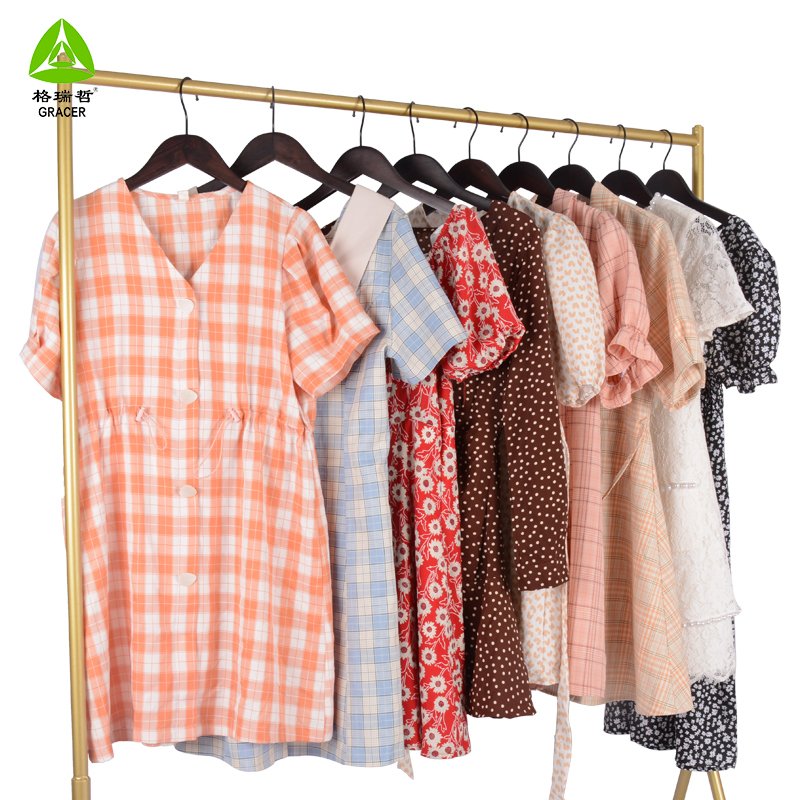 Spring Used Clothes Bulk Second Hand Clothing Ladies Cotton Short Women'S Dress Philippines Ukay Bales Supplier