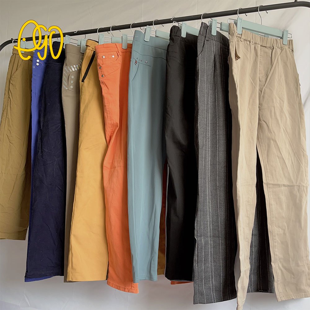 Egotransing Ladies Casual Trousers Wholesale Cheap Bulk Used Clothes cotton casual trousers pocket trousers working clothes