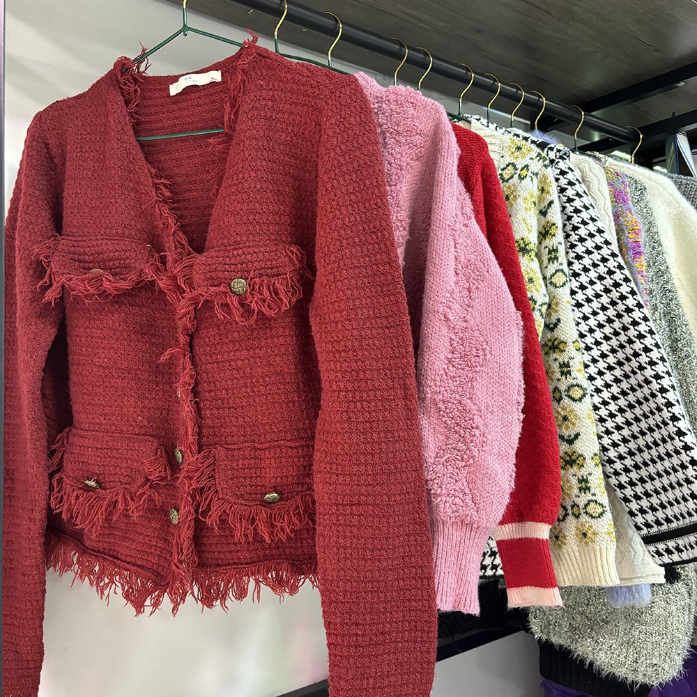 Used Clothes Fast Fashion Luxury Women's Used Cardigan Heavy Bales Used Knitwear Coats