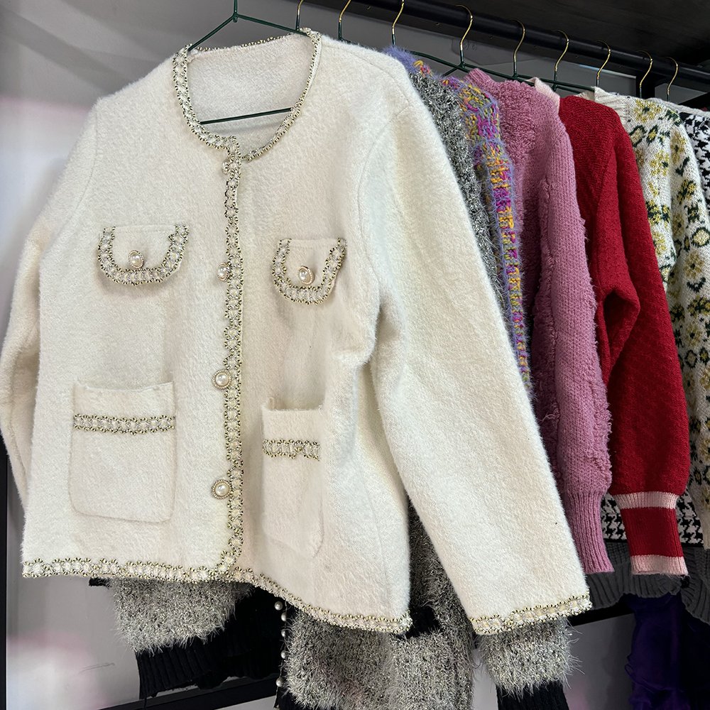 Used Clothes Fast Fashion Luxury Women's Used Cardigan Heavy Bales Used Knitwear Coats