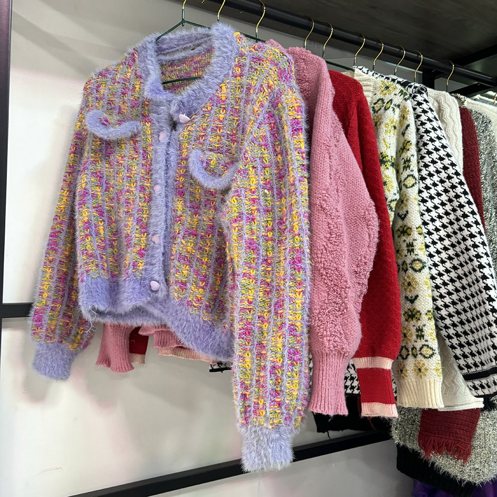 Used Clothes Fast Fashion Luxury Women's Used Cardigan Heavy Bales Used Knitwear Coats