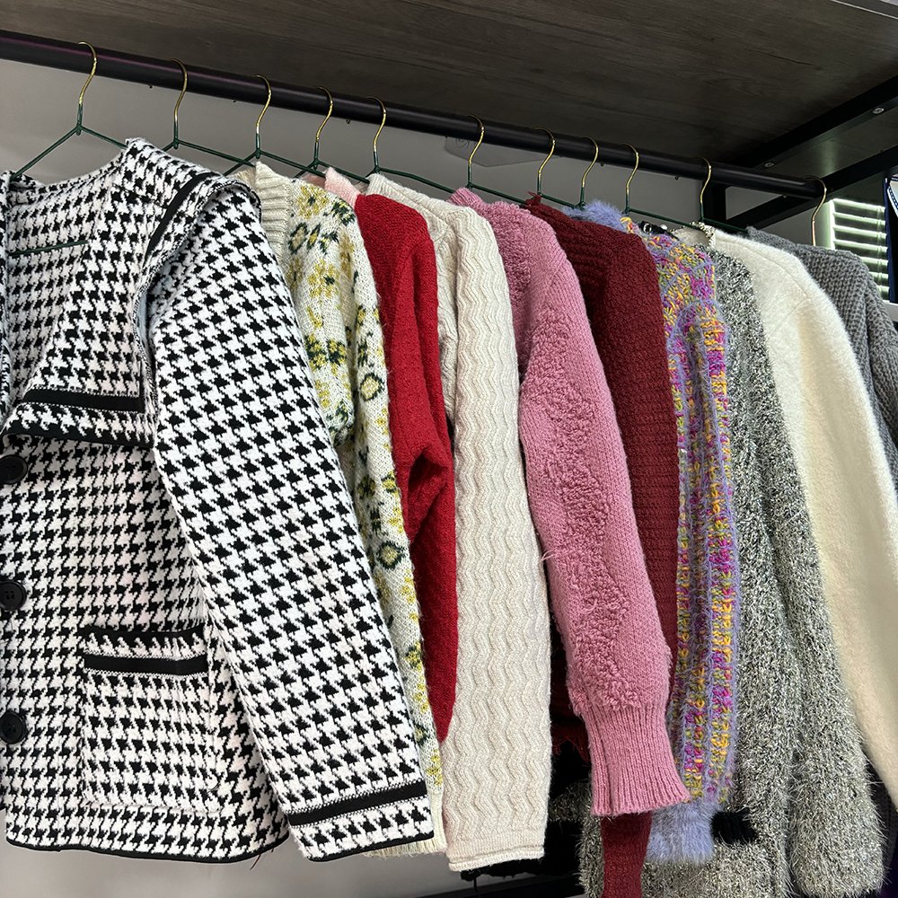 Used Clothes Fast Fashion Luxury Women's Used Cardigan Heavy Bales Used Knitwear Coats