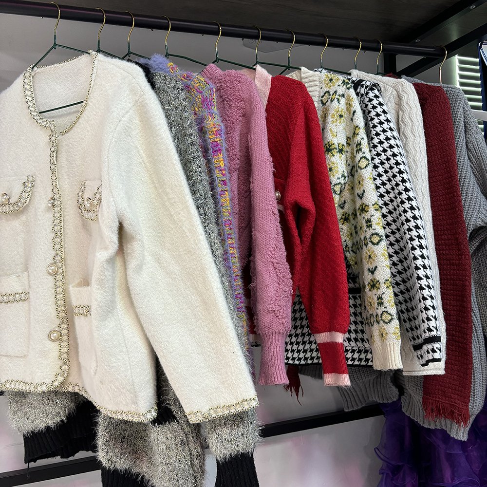 Used Clothes Fast Fashion Luxury Women's Used Cardigan Heavy Bales Used Knitwear Coats