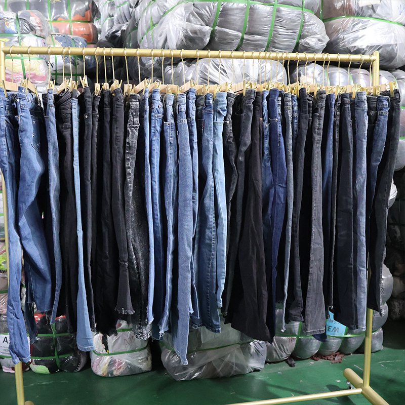 Used Lady Skinney Bale Used hot sell Women Denim Pants Women First Class Second Hand Clothes