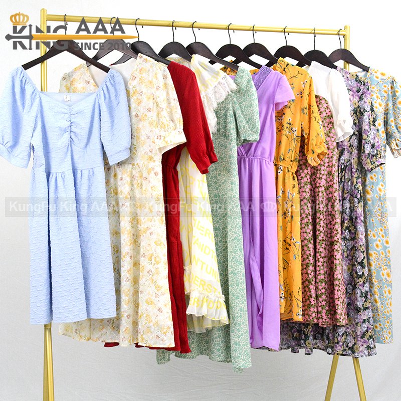 KINGAAA cotton dress used dresses premium used clothes used clothing mix korean bale used clothes bales for ladies