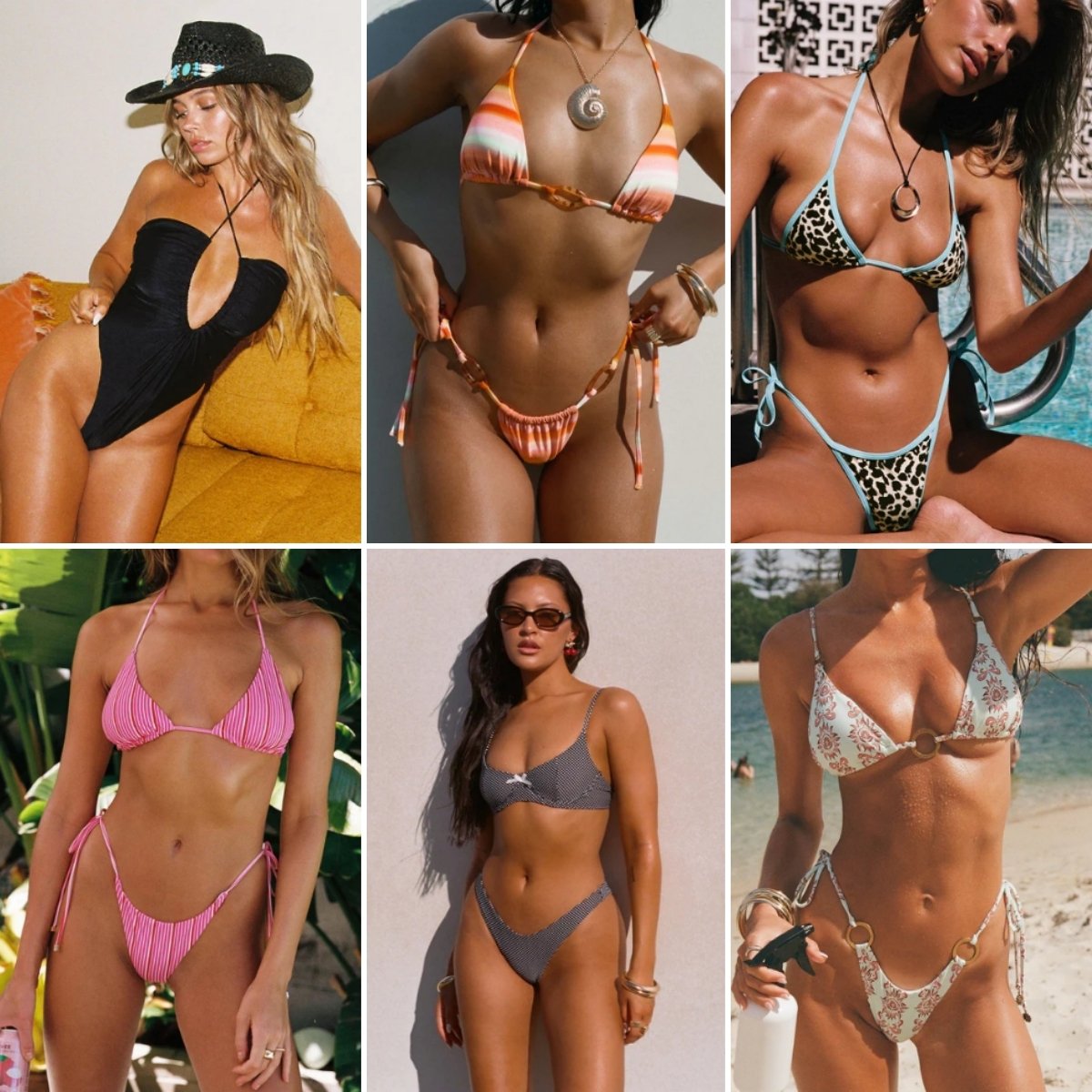 Europeanand American popular women's printed swimsuits conservative high waisted triangle bikinibeach swimsuits randomly shipped