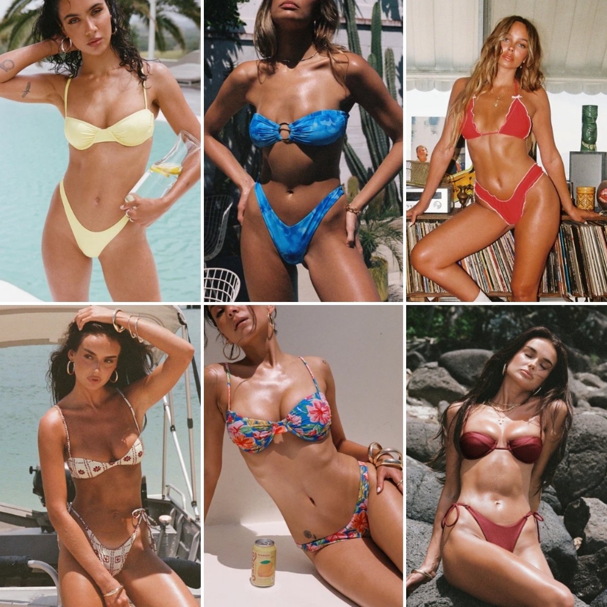 Europeanand American popular women's printed swimsuits conservative high waisted triangle bikinibeach swimsuits randomly shipped