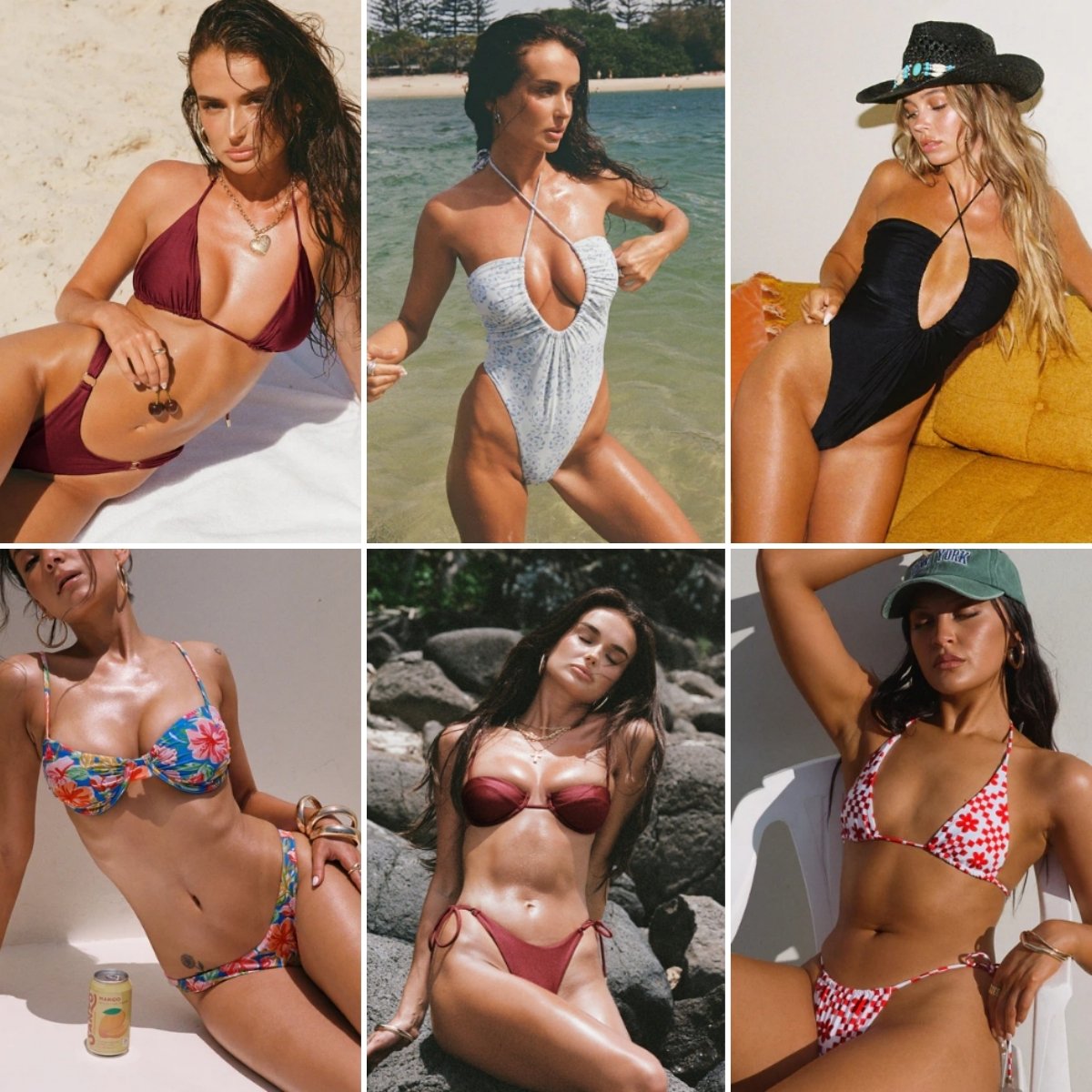 Europeanand American popular women's printed swimsuits conservative high waisted triangle bikinibeach swimsuits randomly shipped