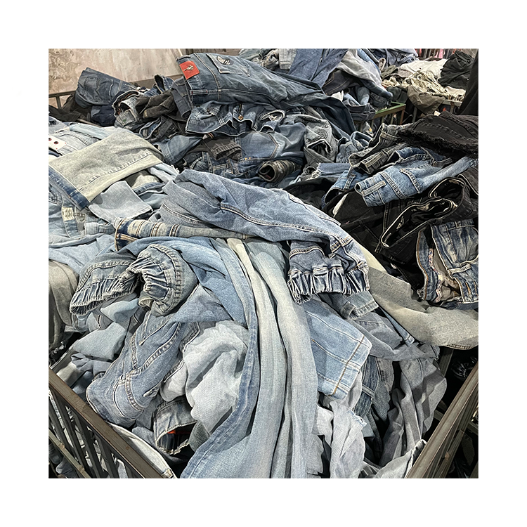 wholesale jeans used clothes second-hand denim rags preloved use jean cheap rag wasted in bale