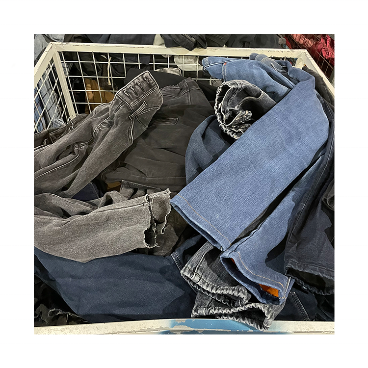 wholesale jeans used clothes second-hand denim rags preloved use jean cheap rag wasted in bale