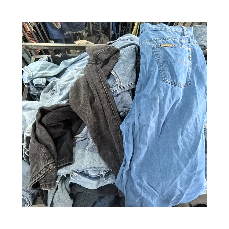 wholesale jeans used clothes second-hand denim rags preloved use jean cheap rag wasted in bale