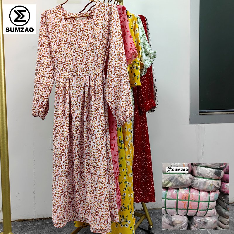 Sumzao Hot selling womens clothes casual dress used clothes Mix Bulk stock popular dress in Southeast Asia