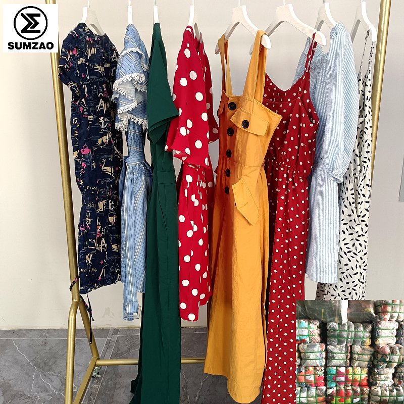 Sumzao Hot selling womens clothes casual dress used clothes Mix Bulk stock popular dress in Southeast Asia