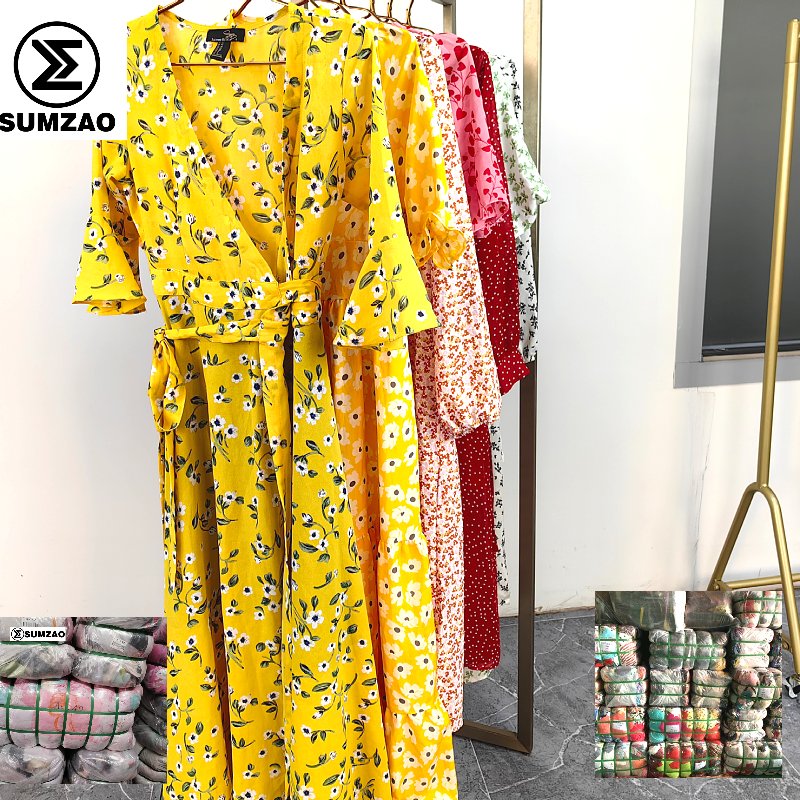 Sumzao Hot selling womens clothes casual dress used clothes Mix Bulk stock popular dress in Southeast Asia