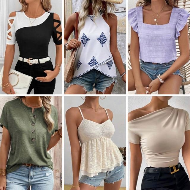 2024 Hot Selling Summer Women's Casual Printing Short sleeved V-neck Top T-shirt Shirt Mixed Style stock Random Shipment