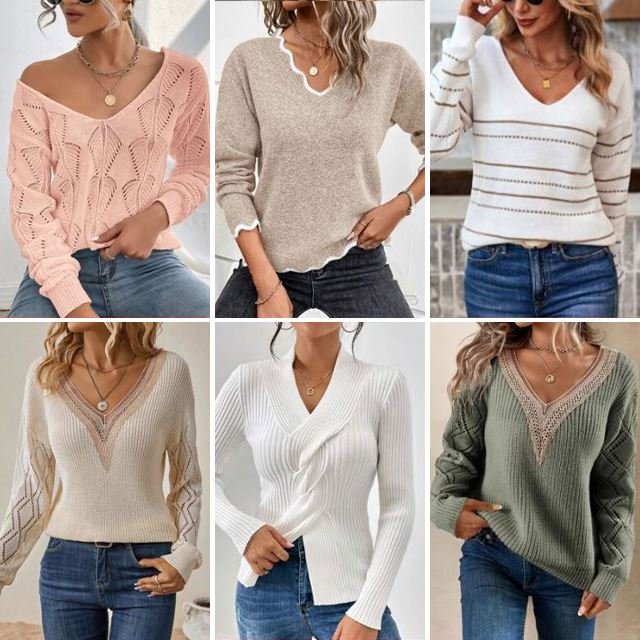 Wholesale high-quality winter Used long sleeved round neck pullover knitted sweater for women