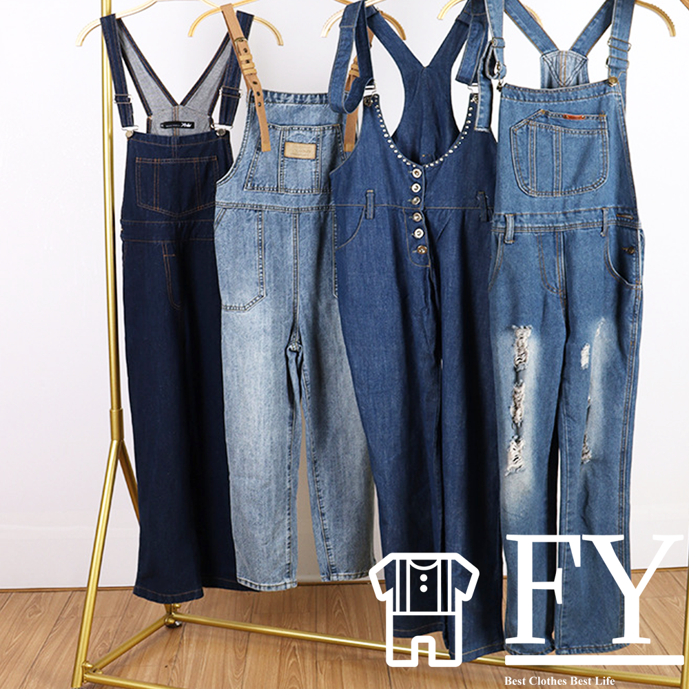FengYang Used Denim Overalls Long Second-hand Clothes for Bales Women Men Children Adult Grade A Factory Outlet Used Clothes