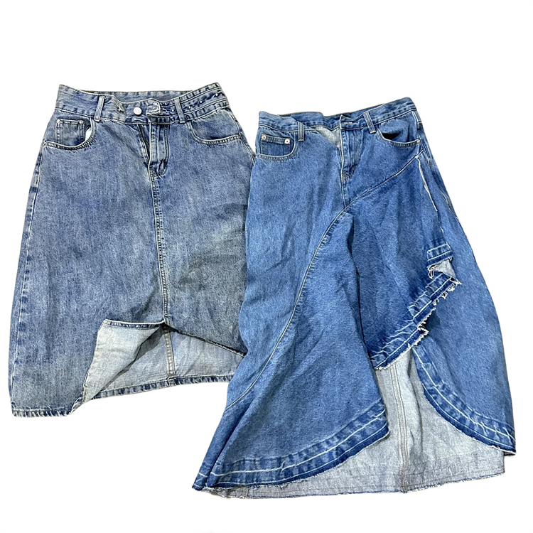 second hand clothes supplier clothing used jeans skirt long women denim skirt used clothes in bulk