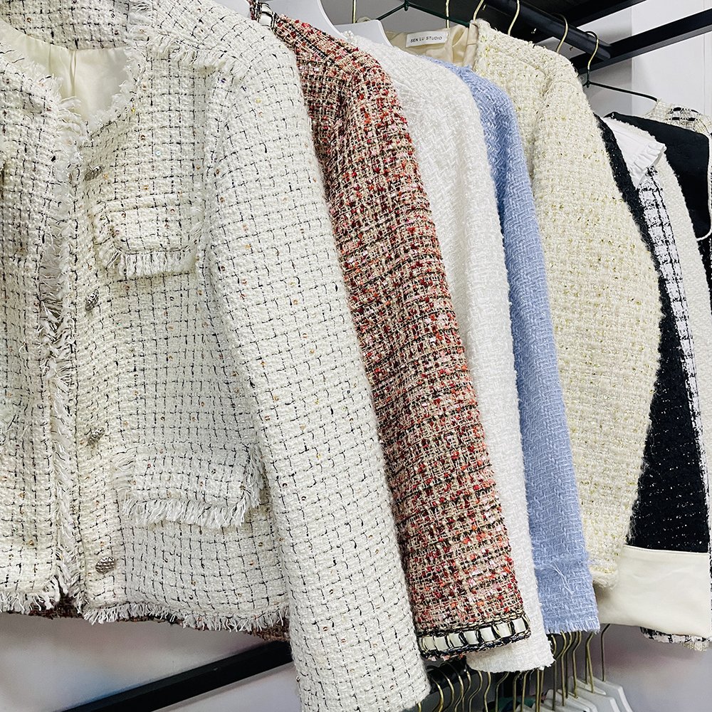 Korea Hot Sale Winter Used Clothing Ladies Worsted Coat Tweed Short Jackets Second Hand Clothes In Bales 100 KG