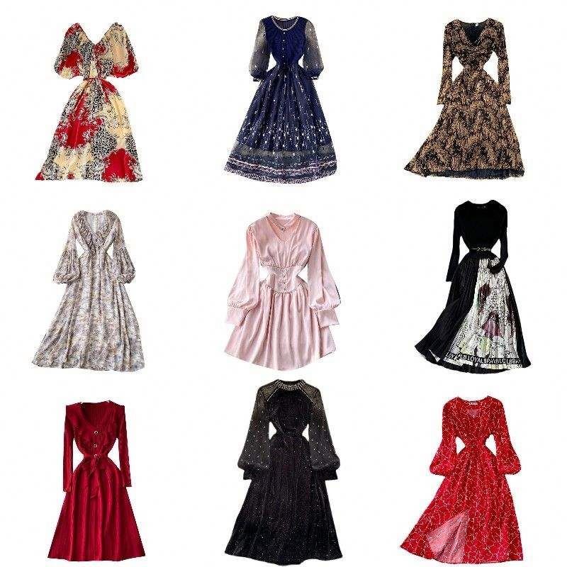 Wholesale stock high quality 2024 spring summer new frilly lace used dress women's used dress stock wholesale