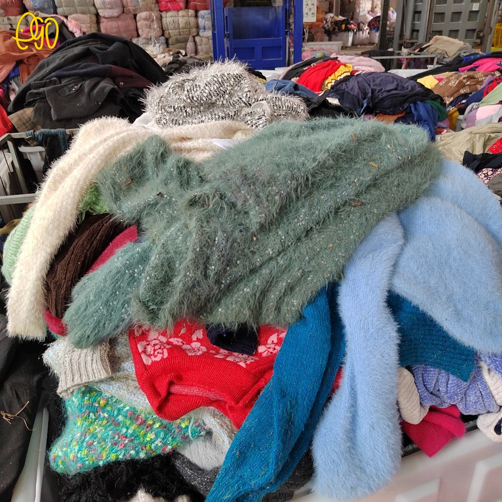 Credential Clothing Used Long Wool Sweaters For Women Winter Second Hand Female Long Woolen Sweaters Winter Clothes Pacas