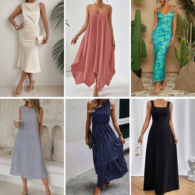 Wholesale clothing stock2024 summer fashion V-neck dresses for women's casual mix and match dresses randomly shipped