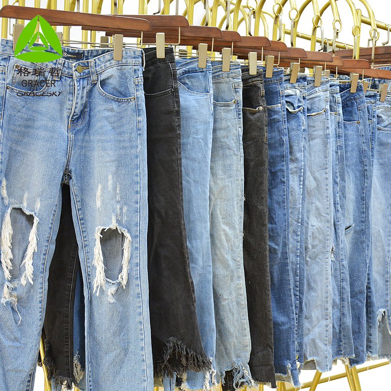 Overproduction Liquidation Used Jeans For Women High Quality Low Price Women Jeans Mix Designs And Size Ladies Jeans Stocklot