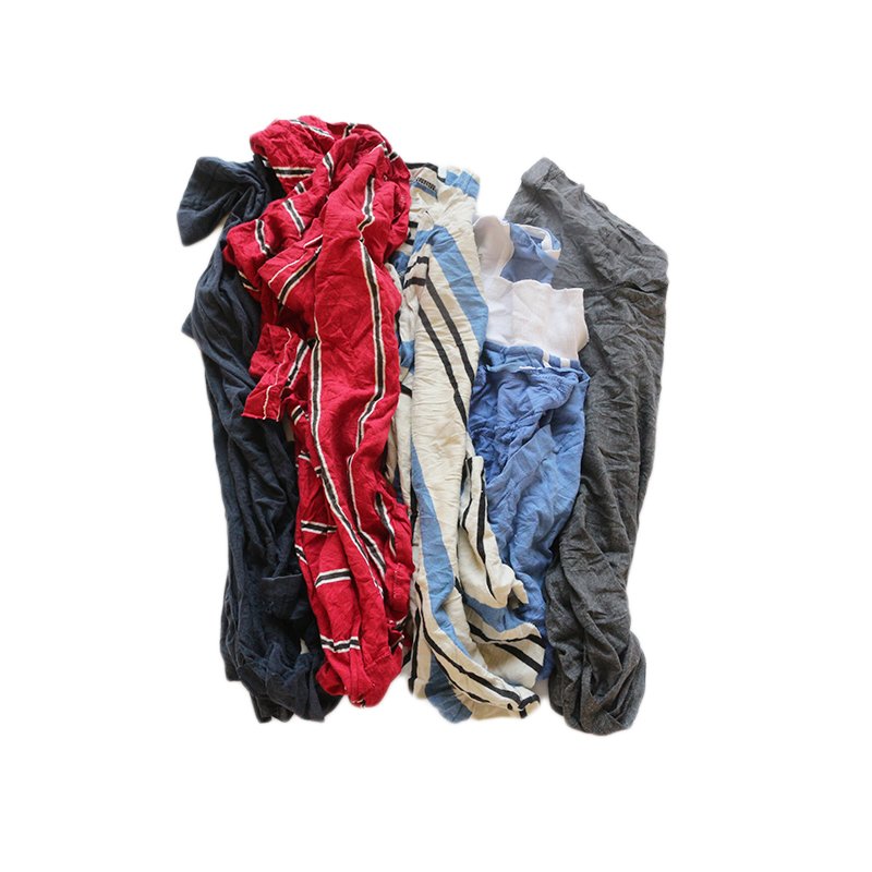 Dark Color Wiping Waste Used Industry White Cotton Rags Mixed Color T-shirt Recycled Cotton Rags 10KG Bale Rags