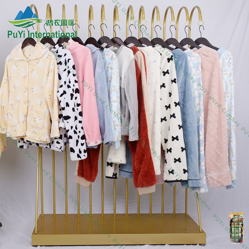 Winter nightgown used clothes bales king korea used clothing used women clothes second hand bulk
